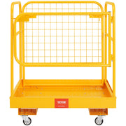 Forklift Safety Cage, 544 kg Load Capacity, 92 x 92 cm Folding Forklift Work Platform with Lockable Swivel V952-CCGZPTCWMS112KVAFV0