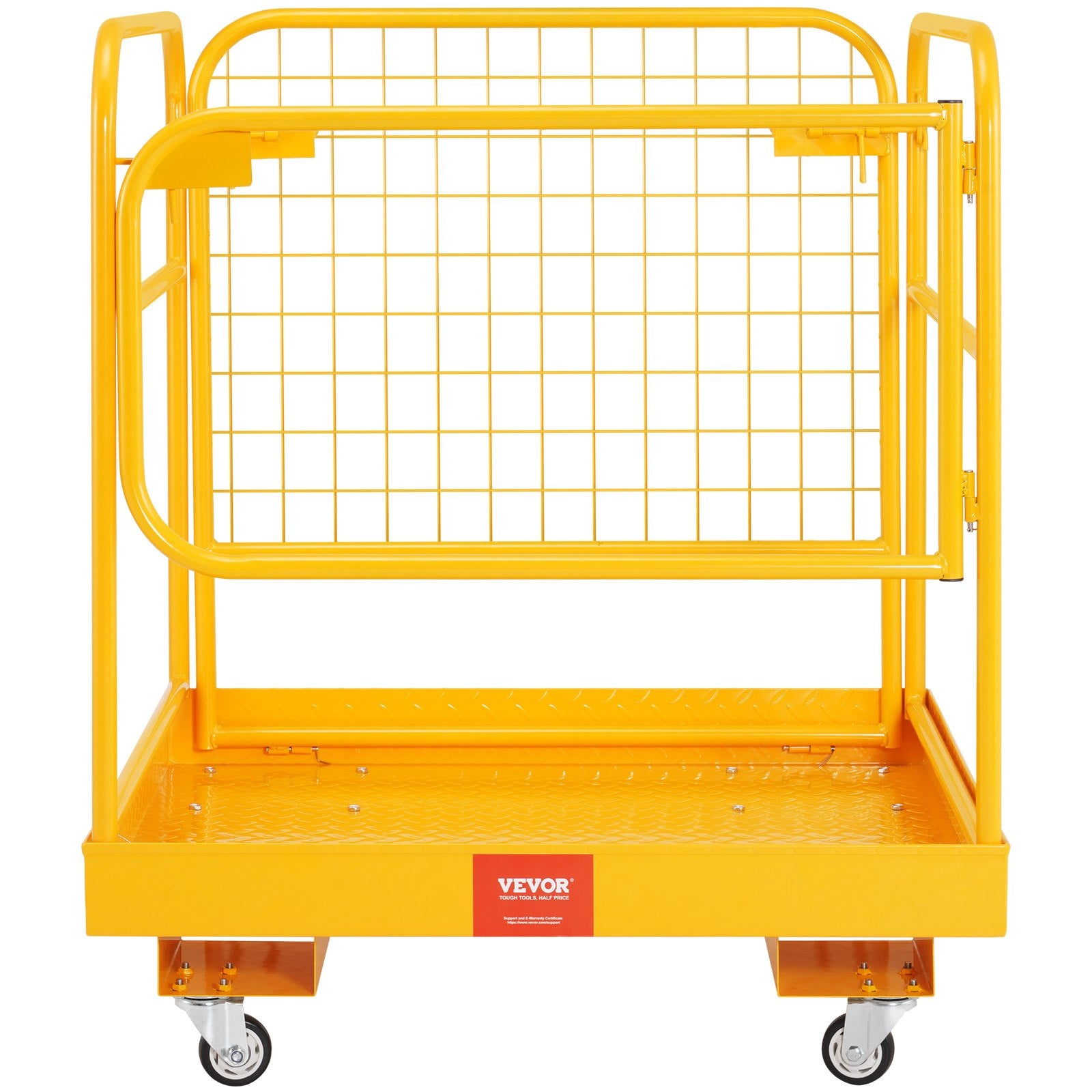 Forklift Safety Cage, 544 kg Load Capacity, 92 x 92 cm Folding Forklift Work Platform with Lockable Swivel V952-CCGZPTCWMS112KVAFV0