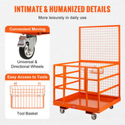Forklift Safety Cage Work Platform 43X45in 1400lbs w/ Wheels for Aerial V952-CCGZPTCYMS214BM9RV0