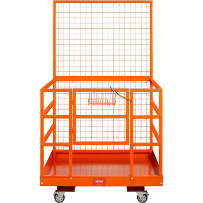 Forklift Safety Cage Work Platform 43X45in 1400lbs w/ Wheels for Aerial V952-CCGZPTCYMS214BM9RV0