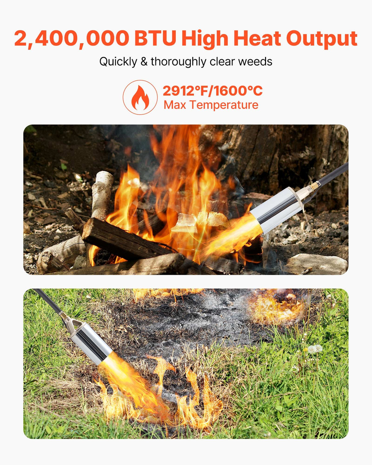 Propane Weed Torch Burner Ice Snow Melter 2400000 BTU 3 m Hose Portable V952-CCHJHJTZ34IN8G42R001V0