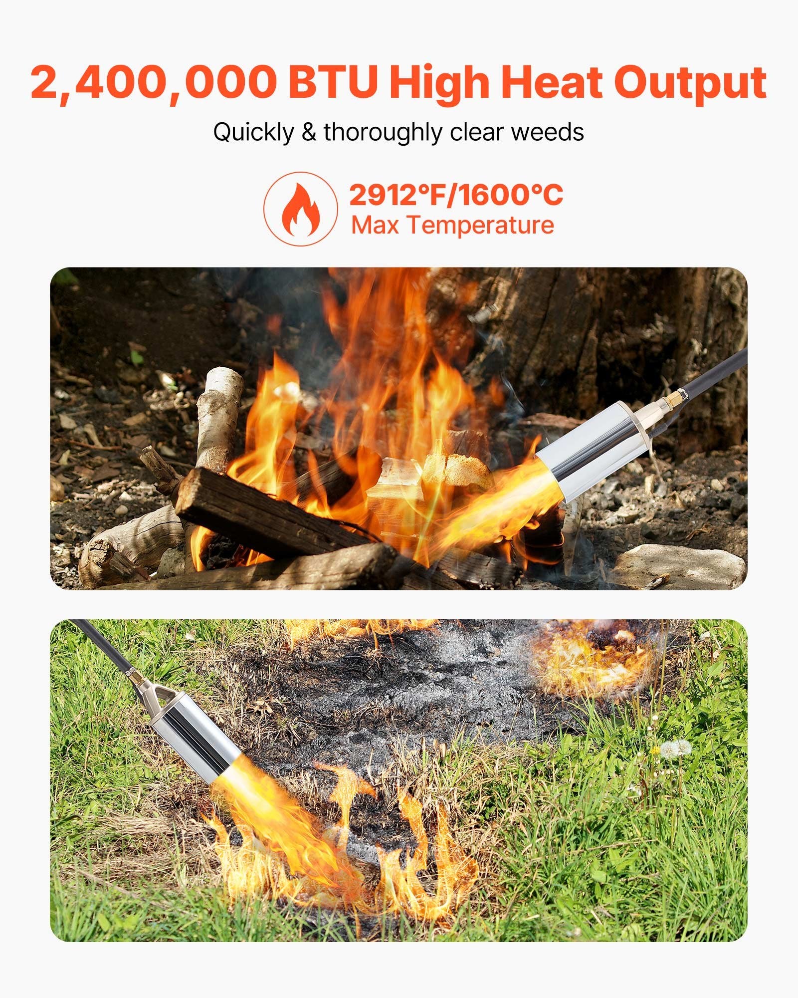 Propane Weed Torch Burner Ice Snow Melter 2400000 BTU 3 m Hose Portable V952-CCHJHJTZ34IN8G42R001V0