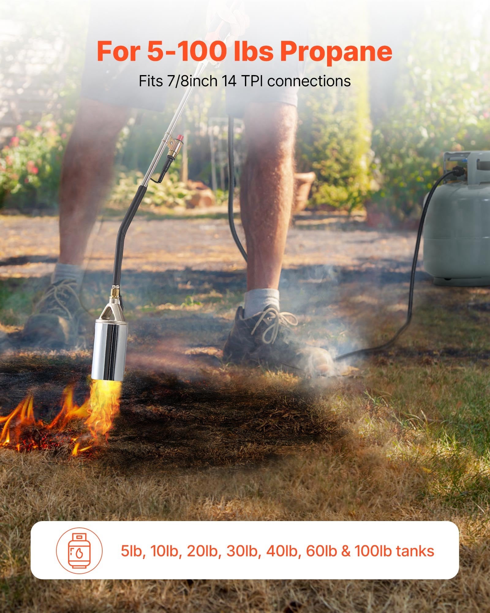 Propane Weed Torch Burner Ice Snow Melter 2400000 BTU 3 m Hose Portable V952-CCHJHJTZ34IN8G42R001V0