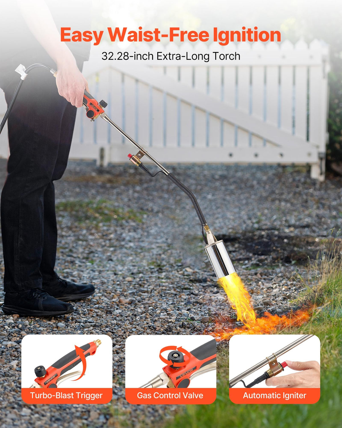 Propane Weed Torch Burner Ice Snow Melter 2400000 BTU 3 m Hose Portable V952-CCHJHJTZ34IN8G42R001V0