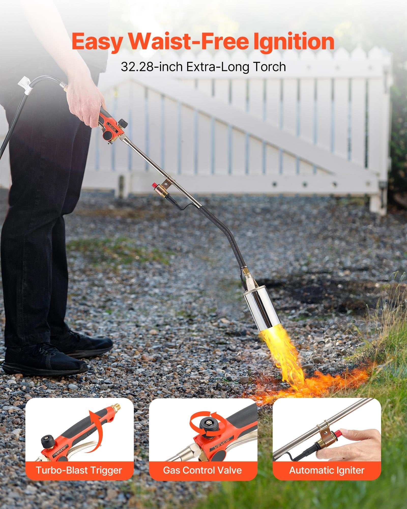 Propane Weed Torch Burner Ice Snow Melter 2400000 BTU 3 m Hose Portable V952-CCHJHJTZ34IN8G42R001V0