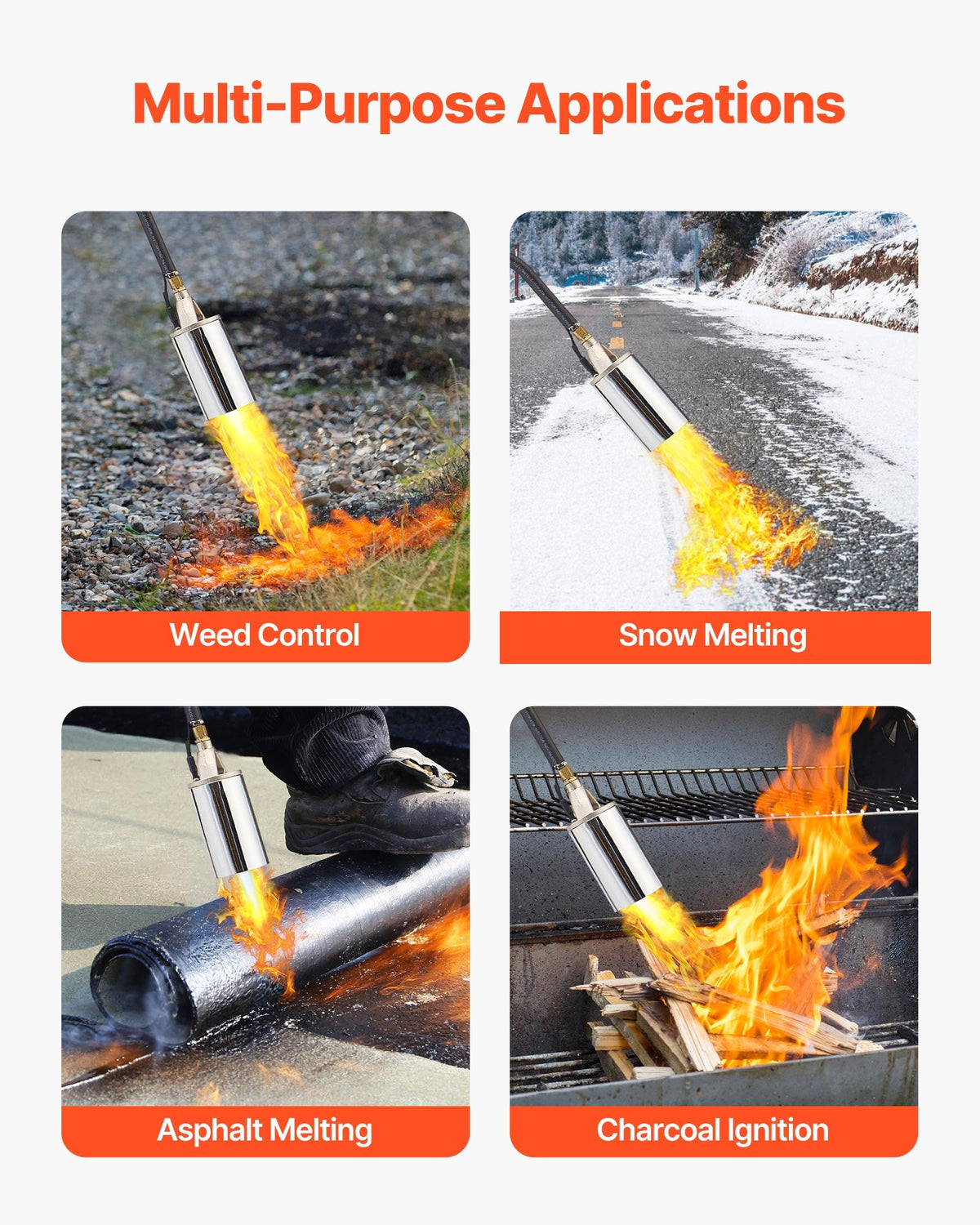 Propane Weed Torch Burner Ice Snow Melter 2400000 BTU 3 m Hose Portable V952-CCHJHJTZ34IN8G42R001V0