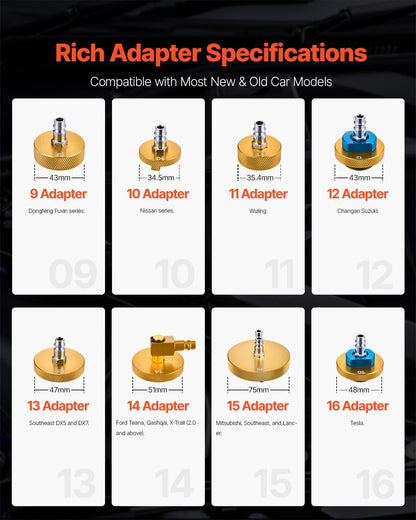 Brake Master Bleeder Kit, 17 Pcs, Professional Brake Bleeder Adapter Set with Complete Kit & Handle, Durable V952-CCYGHSPQTJ17GSTKOV0