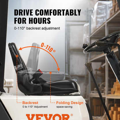 Universal Forklift Seat, Fold Down Tractor Seat with Adjustable Angle Back, Micro Switch and Retractable V952-CCZYCGKAQD00099Y0V0