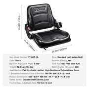 Universal Forklift Seat, Fold Down Tractor Seat with Adjustable Angle Back, Micro Switch and Retractable V952-CCZYCGKAQD00099Y0V0