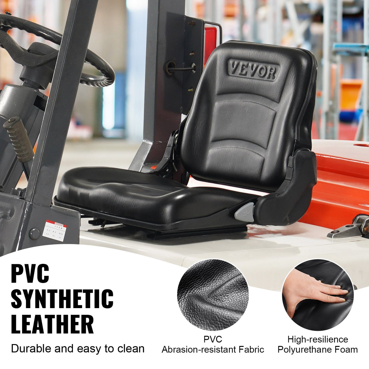 Universal Forklift Seat, Fold Down Tractor Seat with Adjustable Angle Back and Micro Switch, 16-34 cm V952-CCZYCGKDY0007EM3EV0