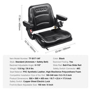 Universal Forklift Seat, Fold Down Tractor Seat with Adjustable Angle Back, Micro Switch, Seatbelt and V952-CCZYCGKFSAQDUWMNSV0
