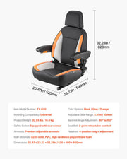 Forklift Seat Mower Tractor Seat Adjustable Back Seatbelt & Headrest V952-CCZYCGKFSAQDXWZDKV0