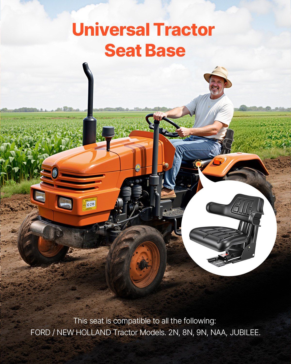 Universal Forklift Seat, Waterproof Tractor Suspension Seat with Adjustable Back, Secure Tractor Seat with V952-CCZYXJKXJK00FZ75NV0