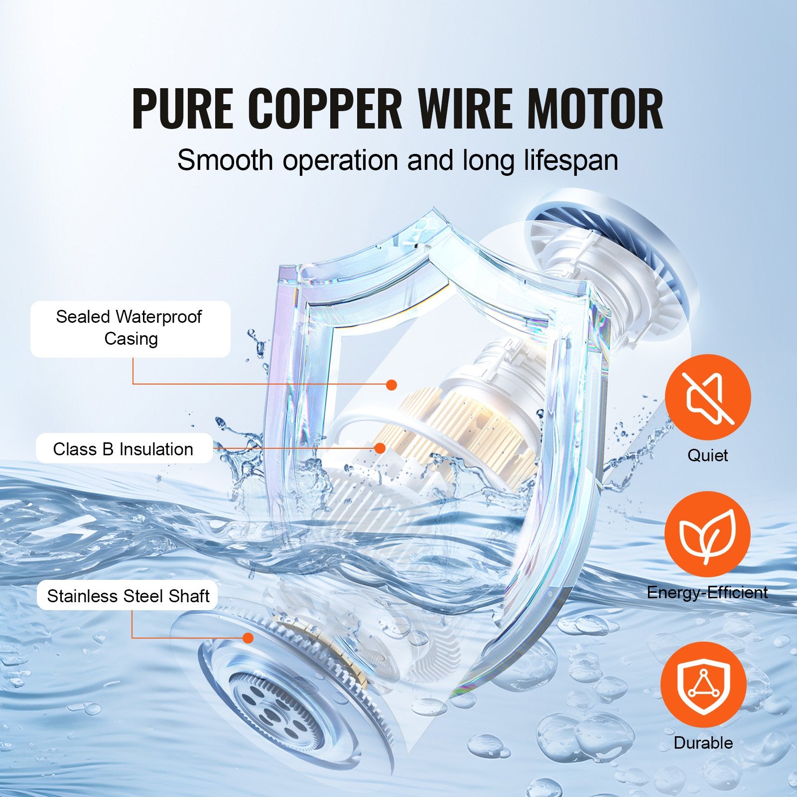 Bilge Pump, 3000GPH Automatic Submersible Boat Bilge Water Pump with Float Switch, 40 mm Outlet Diameter, V952-CDB3700GPH00T37E4V9