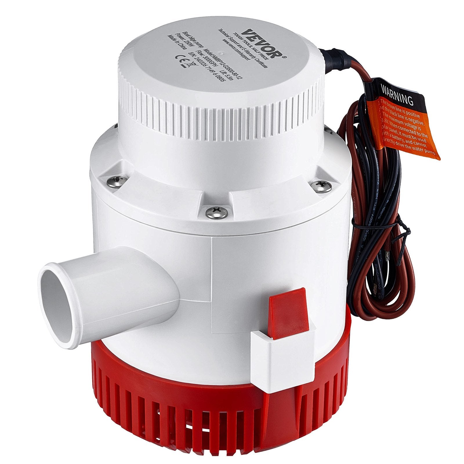 Bilge Pump, 3000GPH Automatic Submersible Boat Bilge Water Pump with Float Switch, 40 mm Outlet Diameter, V952-CDB3700GPH00T37E4V9