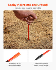 Driveway Markers, 200Pcs 122cm Long 6.35mm Dia, Hi-Visibility Driveway Reflectors with 12 in Steel Drill V952-CDBG48INCHCSCB6ZM001V0