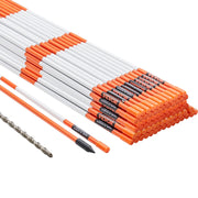 Driveway Markers, 100PCS 121.5cm, 0.78cm Diameter, Orange Fiberglass Poles Snow Stakes with Reflective Tape, V952-CDBG48YCCS10V9NP3V0