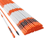 Driveway Markers, 100PCS 121.5cm, 0.78cm Diameter, Orange Fiberglass Poles Snow Stakes with Reflective Tape, V952-CDBG48YCCS10V9NP3V0