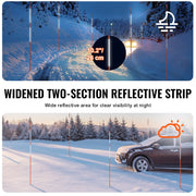 Driveway Markers, 30 PCS 121.5cm, 0.78cm Diameter, Orange Fiberglass Poles Snow Stakes with Reflective Tape, V952-CDBG48YCCS30QIESPV0