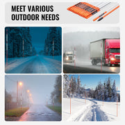 Driveway Markers, 30 PCS 121.5cm, 0.78cm Diameter, Orange Fiberglass Poles Snow Stakes with Reflective Tape, V952-CDBG48YCCS30QIESPV0