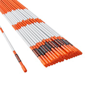Driveway Markers, 50 PCS 121.5 cm, 0.78 cm Diameter Orange Fiberglass Poles Snow Stakes with Reflective Tape, V952-CDBG48YCCS504M8BHV0