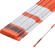 Driveway Markers, 50 PCS 121.5 cm, 0.78 cm Diameter Orange Fiberglass Poles Snow Stakes with Reflective Tape, V952-CDBG48YCCS504M8BHV0