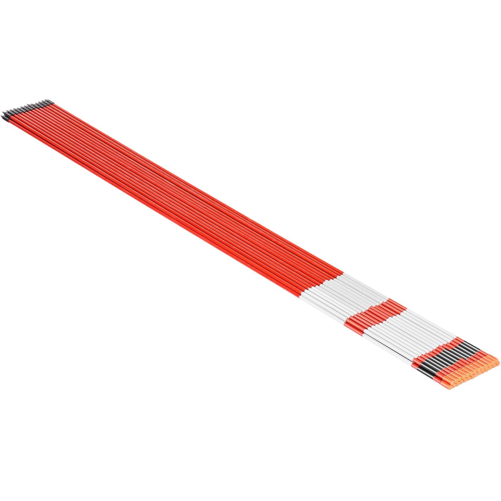 Driveway Markers, 50Pcs 152cm Long 7.87mm Dia, Hi-Visibility Driveway Reflectors with 12 in Steel Drill Bits, V952-CDBG60INCHCS882WP001V0