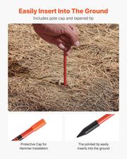 Driveway Markers, 50Pcs 152cm Long 7.87mm Dia, Hi-Visibility Driveway Reflectors with 12 in Steel Drill Bits, V952-CDBG60INCHCS882WP001V0
