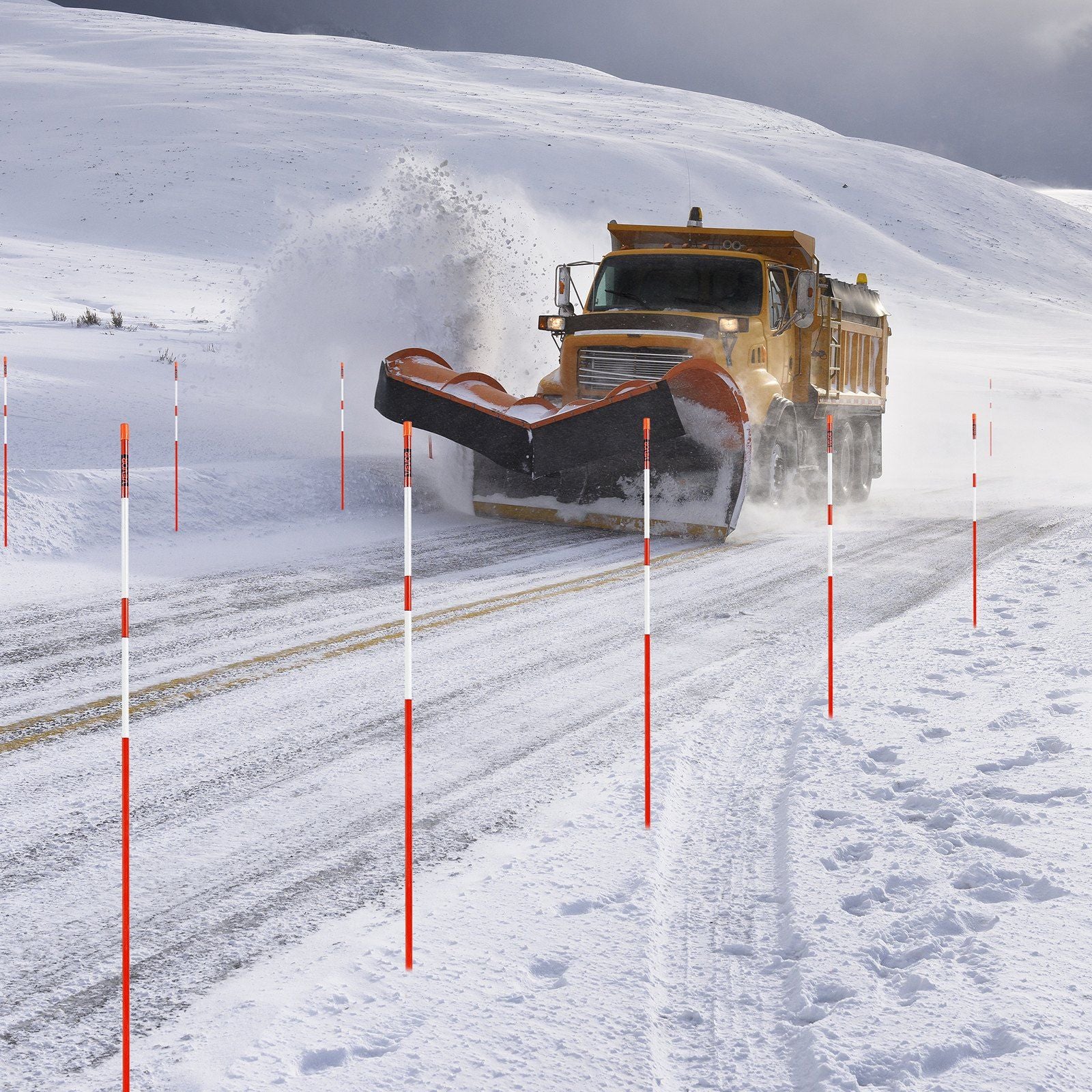 Driveway Markers, 50Pcs 152cm Long 7.87mm Dia, Hi-Visibility Driveway Reflectors with 12 in Steel Drill Bits, V952-CDBG60INCHCS882WP001V0