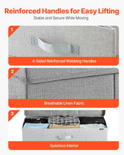 Under Bed Storage with Lids, 805 x 405 x 155 mm, 48L Large Underbed Clothes Storage Containers, Low Profile V952-CDCWFBFMBWL24ZZRA001V0