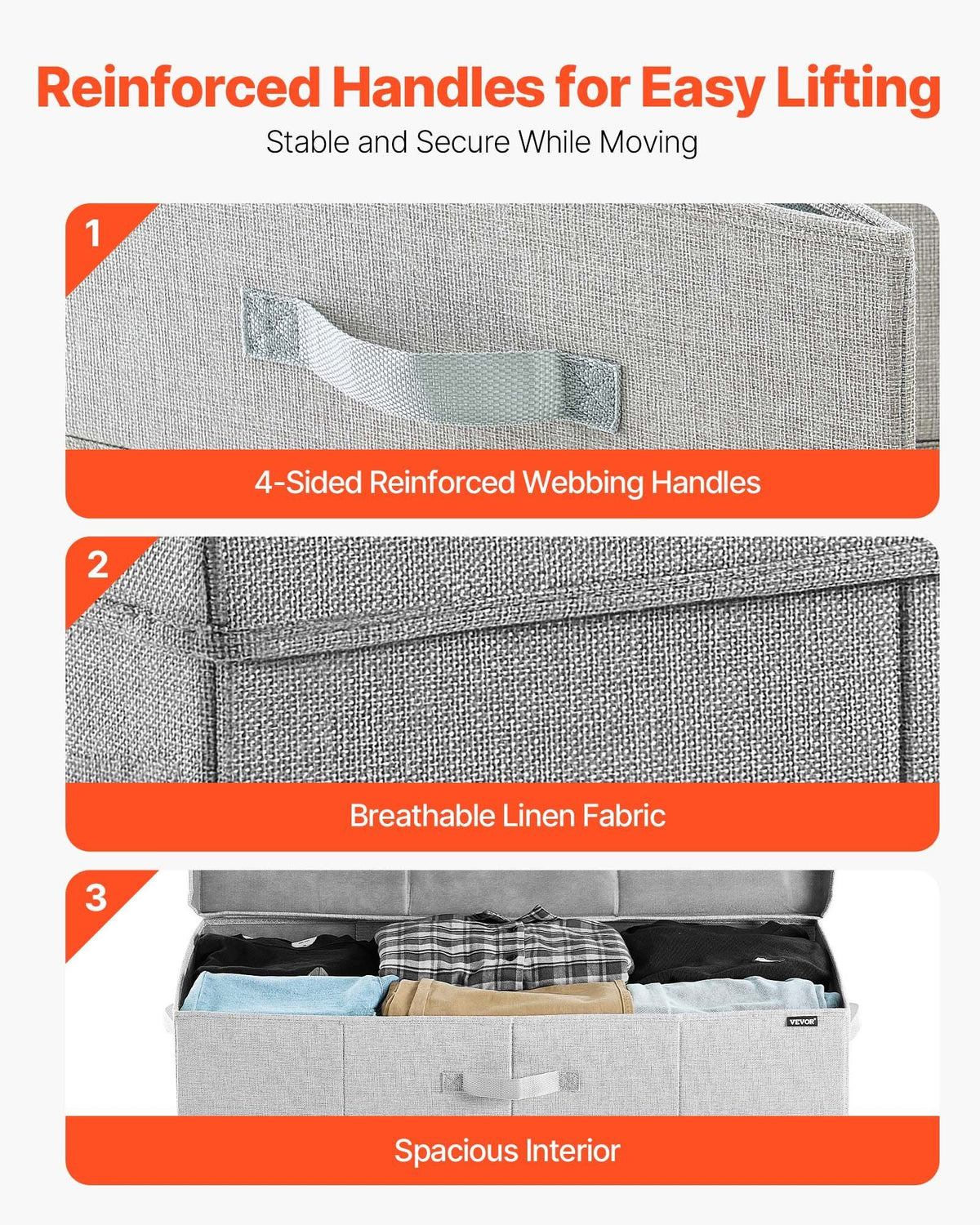 Under Bed Storage with Lids, 805 x 405 x 155 mm, 48L Large Underbed Clothes Storage Containers, Low Profile V952-CDCWFBFMBWL24ZZRA001V0