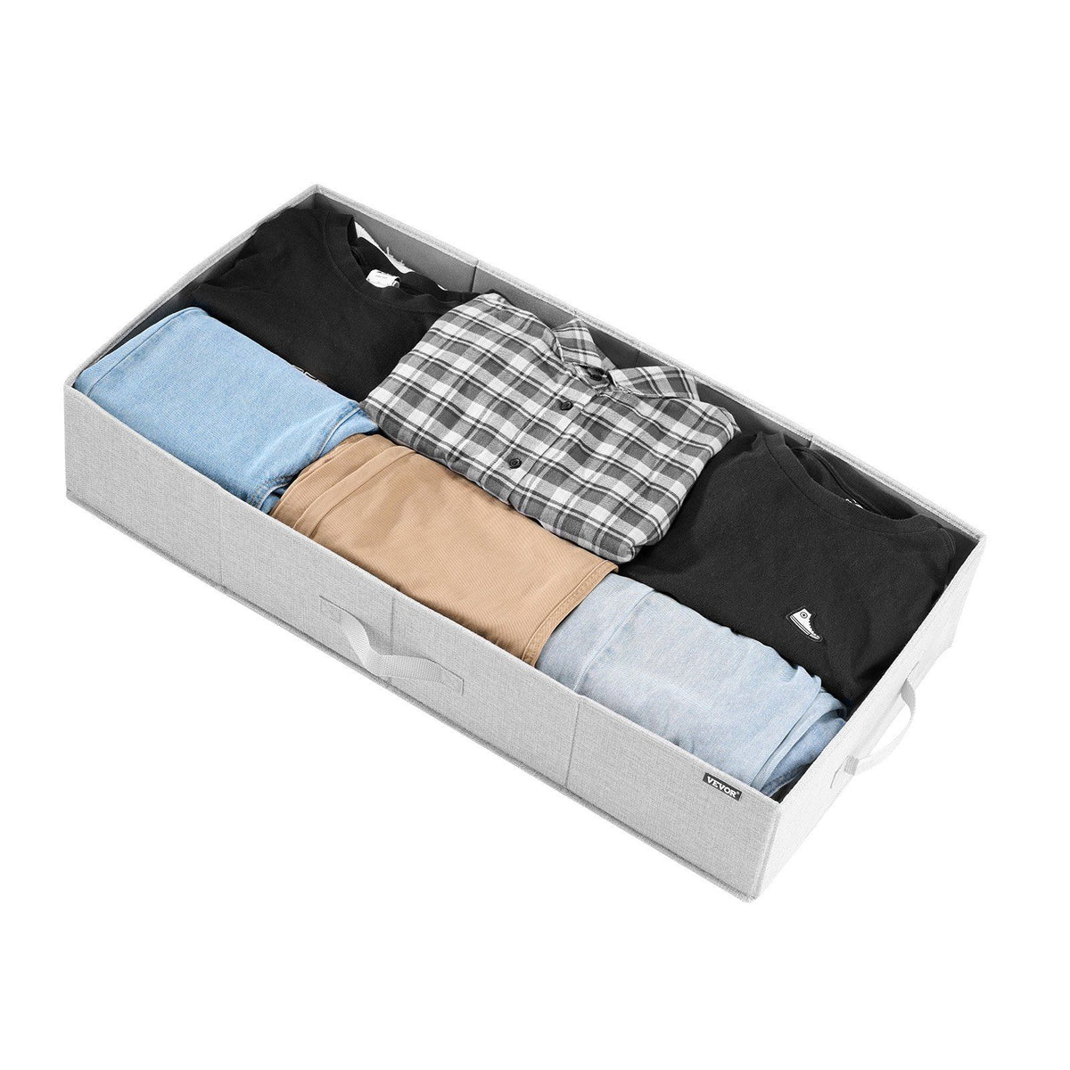 Under Bed Storage with Lids, 805 x 405 x 155 mm, 48L Large Underbed Clothes Storage Containers, Low Profile V952-CDCWFBFMBWL24ZZRA001V0