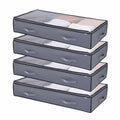 Under Bed Storage with Clear Lids, 996 x 500 x 180 mm, 90L Large Underbed Clothes Storage Containers, Low V952-CDCWFBWFBWL309XD1001V0