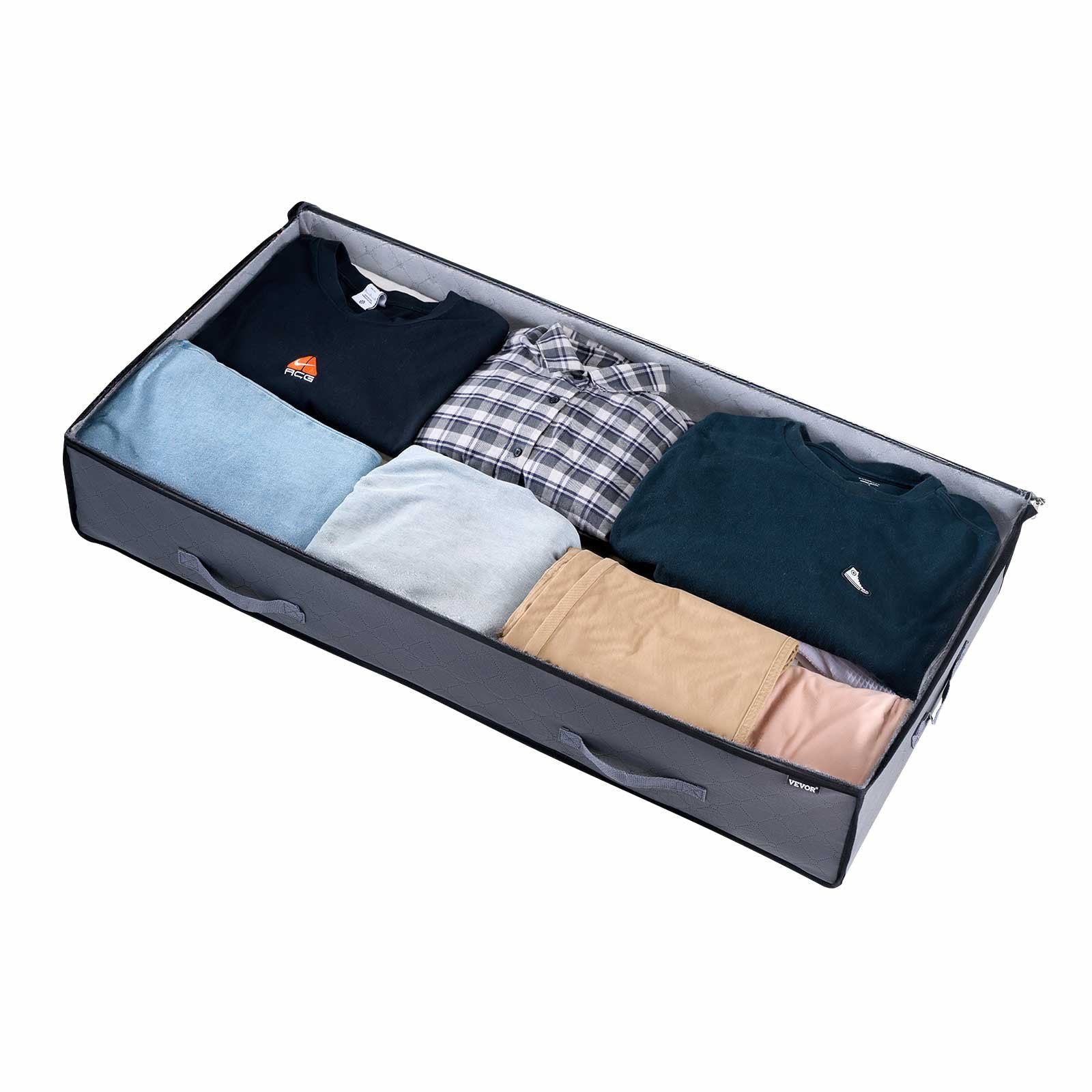 Under Bed Storage with Clear Lids, 996 x 500 x 180 mm, 90L Large Underbed Clothes Storage Containers, Low V952-CDCWFBWFBWL309XD1001V0