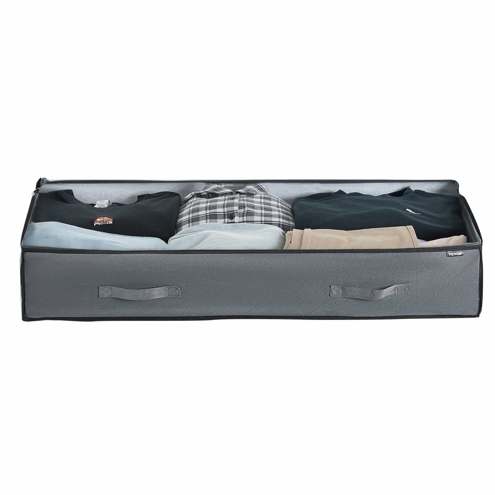 Under Bed Storage with Clear Lids, 996 x 500 x 180 mm, 90L Large Underbed Clothes Storage Containers, Low V952-CDCWFBWFBWL309XD1001V0