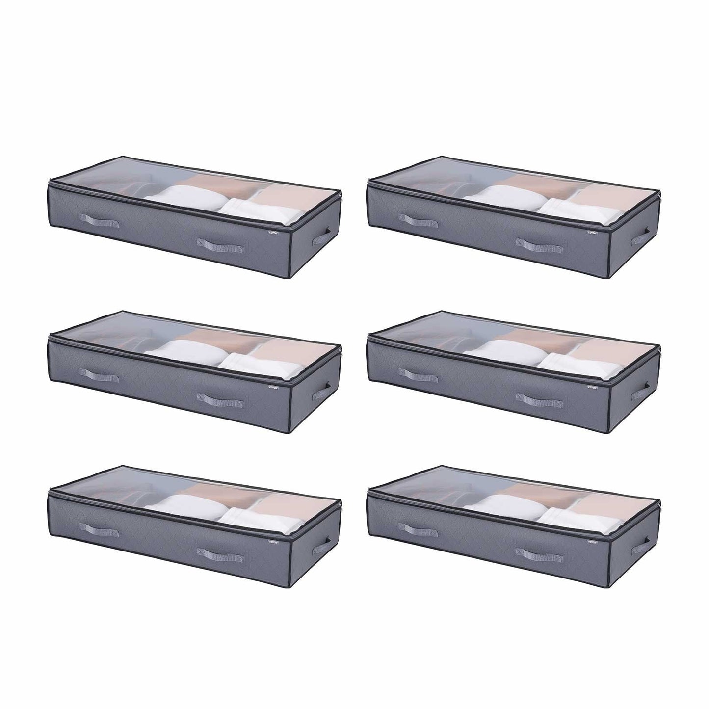 Under Bed Storage with Clear Lids, 996 x 500 x 180 mm, 90L Large Underbed Clothes Storage Containers, Low V952-CDCWFBWFBWL3F65TO001V0