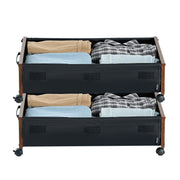 Under Bed Storage with Wheels, 650 x 460 x 180 mm Underbed Containers, Underbed Shoes Organizer with Lockable V952-CDCWKFTMBYDLATMLN001V0