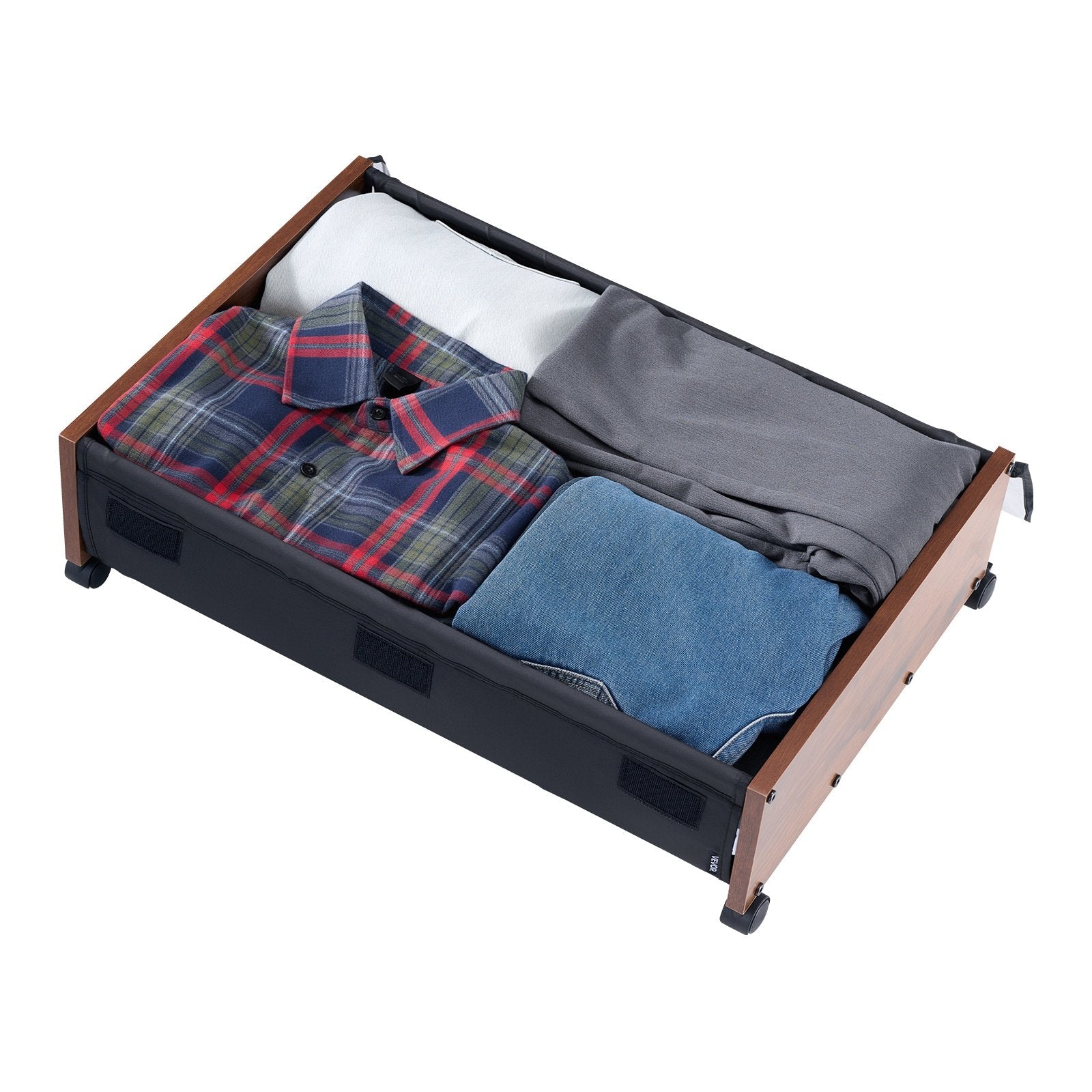 Under Bed Storage with Wheels, 650 x 460 x 180 mm Underbed Containers, Underbed Shoes Organizer with Lockable V952-CDCWKFTMBYDLATMLN001V0