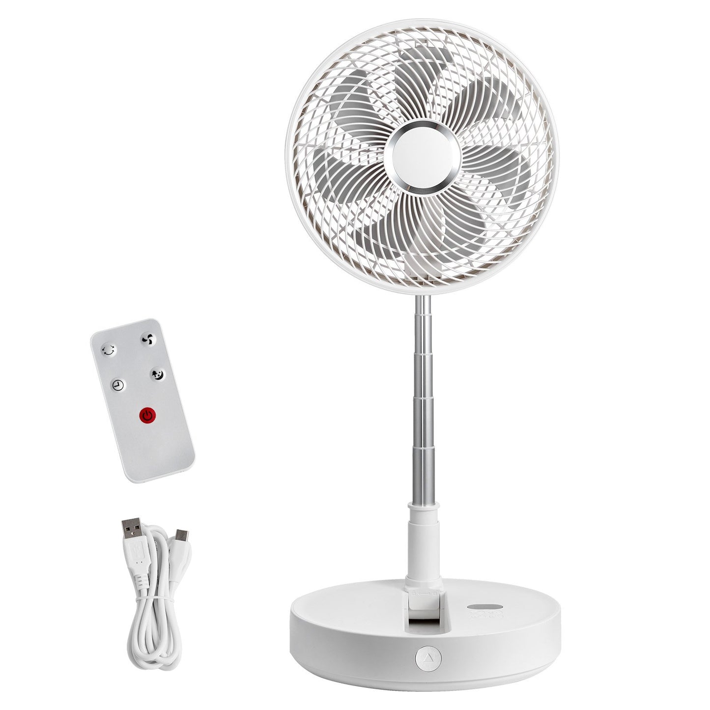 12 Inch Foldable Oscillating Standing Fan with Remote Control, 4 Speed Adjustable Portable Desk Quiet Fan, V952-CDFS12YCSSSF9DA1CV9