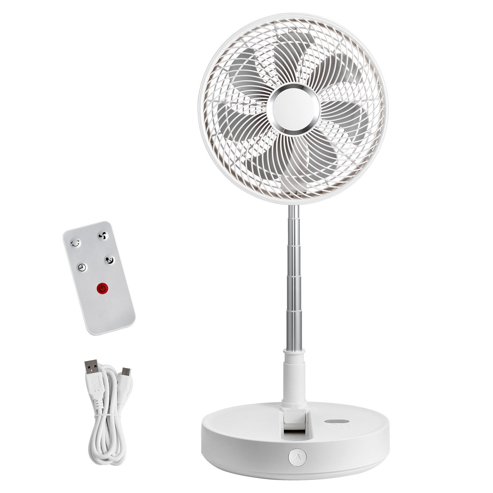 12 Inch Foldable Oscillating Standing Fan with Remote Control, 4 Speed Adjustable Portable Desk Quiet Fan, V952-CDFS12YCSSSF9DA1CV9