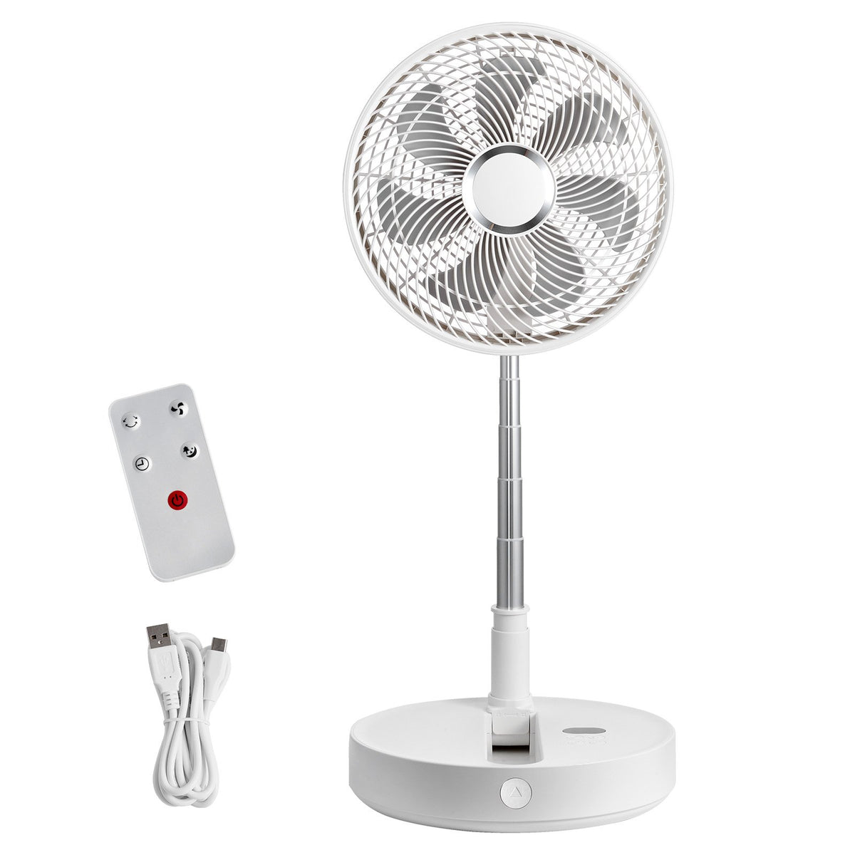12 Inch Foldable Oscillating Standing Fan with Remote Control, 4 Speed Adjustable Portable Desk Quiet Fan, V952-CDFS12YCSSSF9DA1CV9