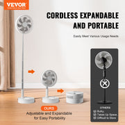 8 Inch Foldable Oscillating Standing Fan with Remote Control, 4 Speed Adjustable Portable Desk Quiet Fan, V952-CDFS8YCSSSF0UQN12V9