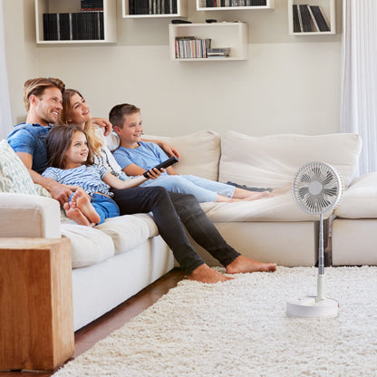 8 Inch Foldable Oscillating Standing Fan with Remote Control, 4 Speed Adjustable Portable Desk Quiet Fan, V952-CDFS8YCSSSF0UQN12V9