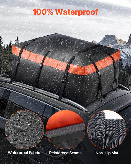 Car Rooftop Cargo Carrier Bag, 20 Cubic Feet Roof Cargo Carrier, Heavy Duty 840D PVC 100% Waterproof Car Roof V952-CDHBJX20LFYCT09VHV0