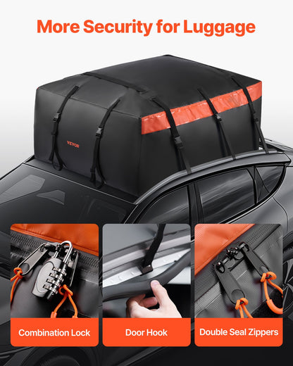 Car Rooftop Cargo Carrier Bag, 20 Cubic Feet Roof Cargo Carrier, Heavy Duty 840D PVC 100% Waterproof Car Roof V952-CDHBJX20LFYCT09VHV0
