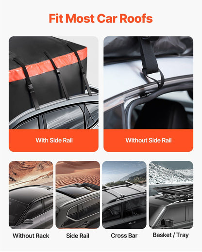 Car Rooftop Cargo Carrier Bag, 23 Cubic Feet Roof Cargo Carrier, Heavy Duty 840D PVC 100% Waterproof Car Roof V952-CDHBJX23CUFTPIS1VV0