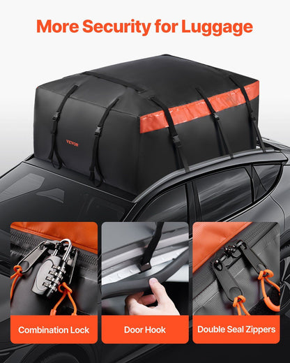 Car Rooftop Cargo Carrier Bag, 23 Cubic Feet Roof Cargo Carrier, Heavy Duty 840D PVC 100% Waterproof Car Roof V952-CDHBJX23CUFTPIS1VV0