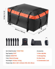 Car Rooftop Cargo Carrier Bag, 23 Cubic Feet Roof Cargo Carrier, Heavy Duty 840D PVC 100% Waterproof Car Roof V952-CDHBJX23CUFTPIS1VV0