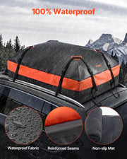 Car Rooftop Cargo Carrier Bag, 15 Cubic Feet Car Roof Cargo Carrier, 100% Waterproof Heavy Duty 840D PVC Roof V952-CDHBTX15CUFT8EPBDV0