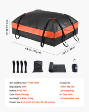 Car Rooftop Cargo Carrier Bag, 15 Cubic Feet Car Roof Cargo Carrier, 100% Waterproof Heavy Duty 840D PVC Roof V952-CDHBTX15CUFT8EPBDV0